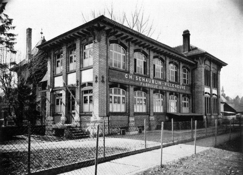 La première usine Schaublin vers la gare de Malleray-Bévilard